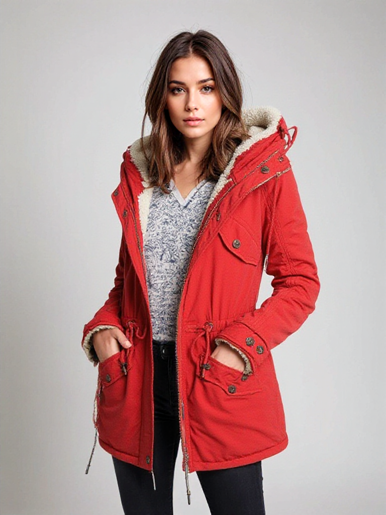 Herlene - Winter coat for women with fleece lining and hood