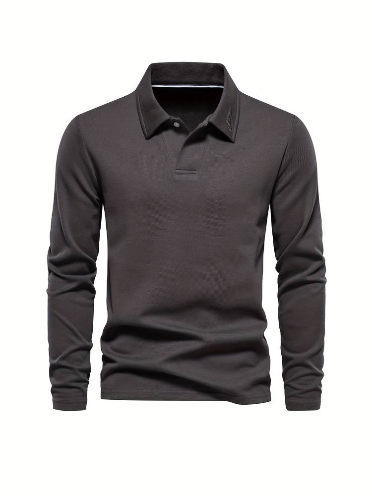 Jordan - Long-sleeve polo shirt with classic collar
