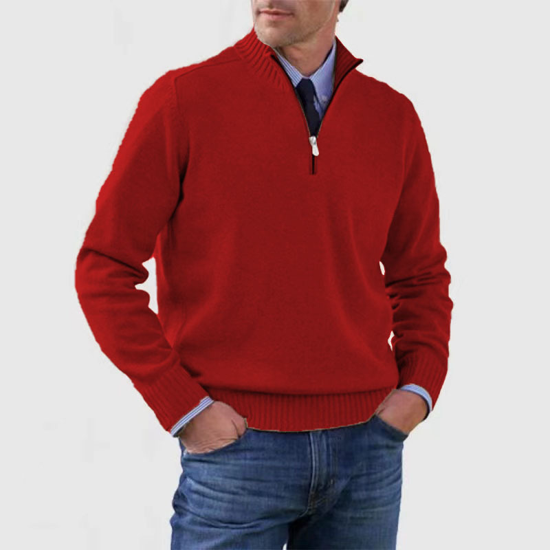 Jakob - Knitted half-zip sweater for men