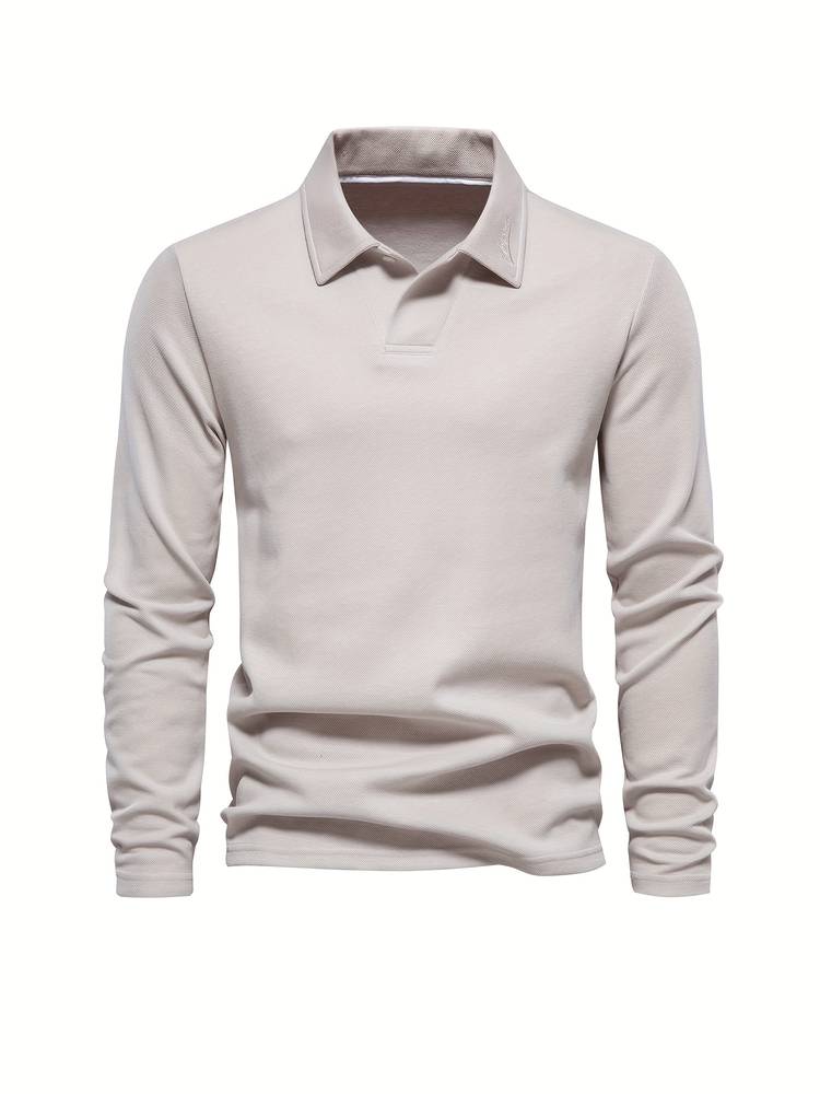 Jordan - Long-sleeve polo shirt with classic collar