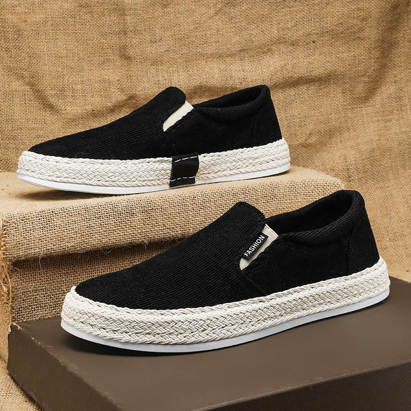 Casual men's Espradilles summer shoes black white Lucy-melbourne