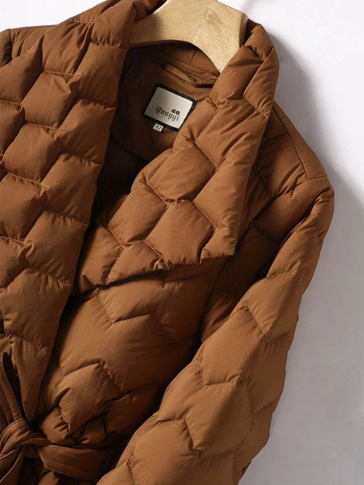 Harper - Quilted jacket with belt and elegant stitching