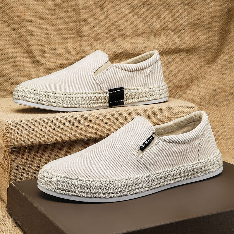 Casual men's Espradilles summer shoes black white Lucy-melbourne