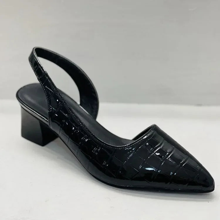 Zarrah Slingbacks pumps block heel with croco pattern